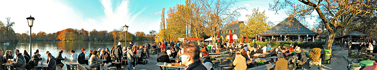 Kleinhesseloher See Biergarten - Klick f�r gr��eres Bild