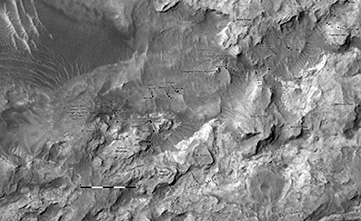 Fahrtroute Curiosity